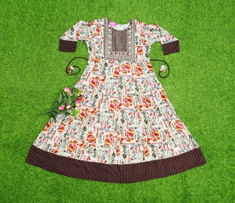 Printed Lawn Frock Design | 3d-mon.com