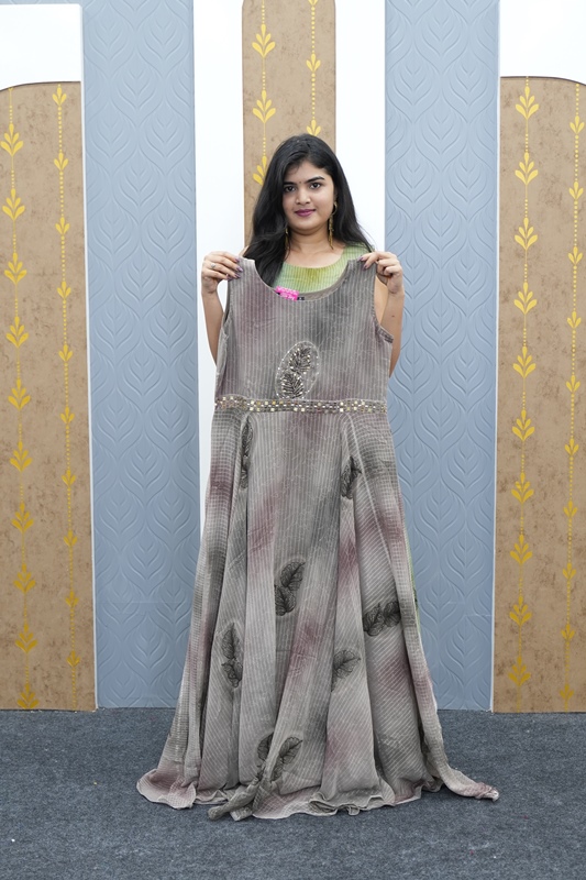 Grey long frock hotsell