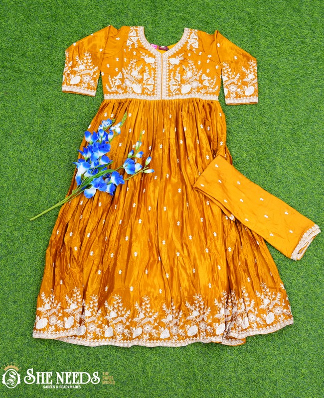 Yellow Color Long Frock Dress