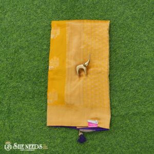 Yellow & Purple Color Fancy Saree