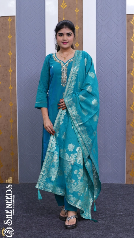 Teal Blue Color Party Wear Dress | She Needs - The Saree World