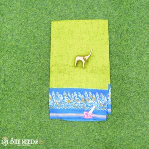 Parrot Green & Blue Color Shibori Print Saree - Lightweight and Soft Material