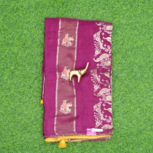Wine and Yellow Color Designer Fancy Saree