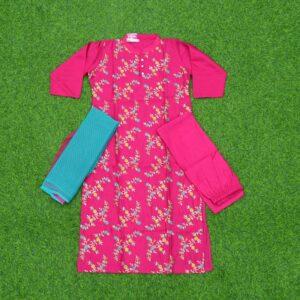 Pink Color Floral Designer Dress with Mirror Work