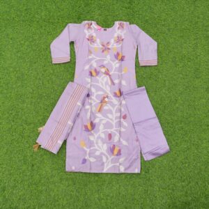 Lavender Color Jamdani Designer Dress