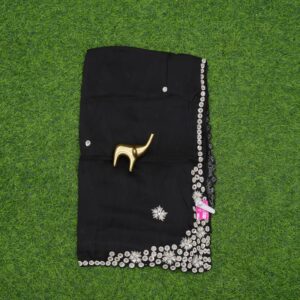 Black Color Designer Work Saree