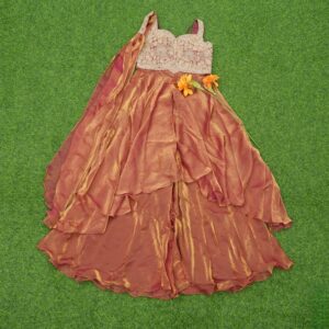 Rust Orange Color Designer Sharara Set