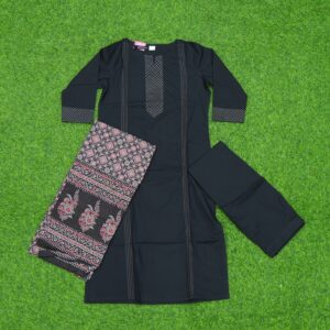 Black Color Straight Cut Designer Dress