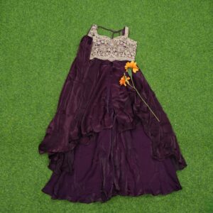 Wine Color Designer Sharara Set