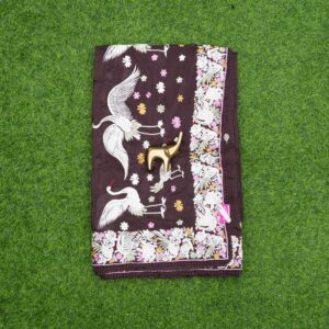 Brown Color Designer Work Saree
