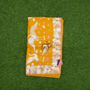 18 4060 yellow color Yellow Color Designer Work Saree