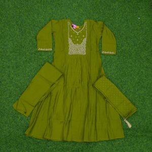 Green Color Designer Party Wear Dress