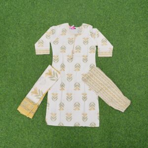Cream and Yellow Color Designer Dress