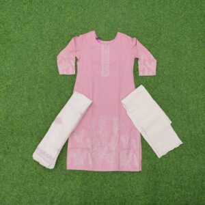 Pink Color Thread and Sequins Designer Dress