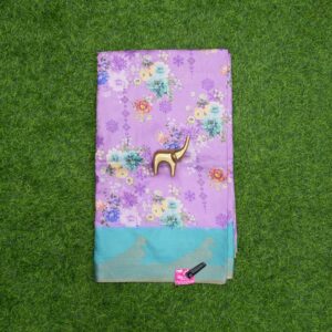 Lavender and Blue Color Daily Wear Saree