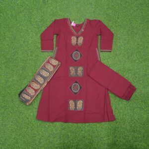 Maroon Color Kalamkari Printed Designer Dress