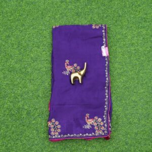 Royal Purple Work Saree with Elegant Embroidered Design