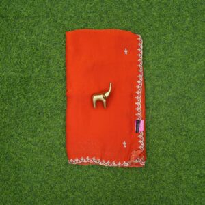 Orange Color Designer Work Saree