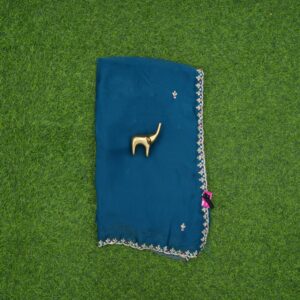 Peacock Color Designer Work Saree