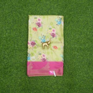 Parrot Green and Onion Pink Color Daily Wear Saree