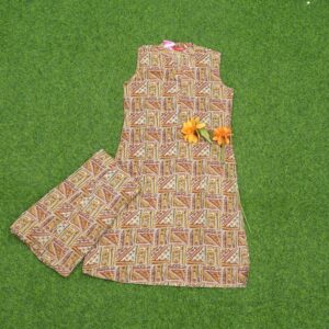 Cream Kalamkari Printed Daily Wear Dress