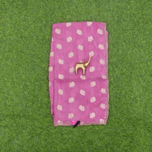 4 onion pink 3990 Onion Pink Color Stone Work Tissue Silk Zari Boota Saree