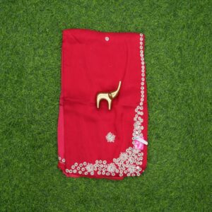 Red Color Designer Work Saree