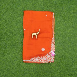 6 2970 orange colr Orange Color Designer Work Saree