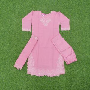 Pastel Pink Color Embroidered Designer Dress