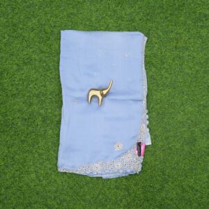 Blue Color Designer Work Saree