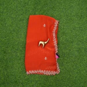 Orange Color Designer Work Saree
