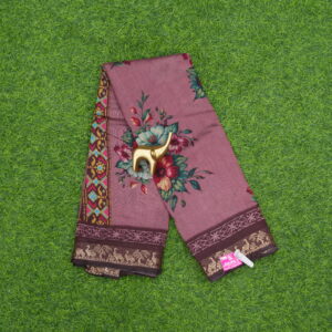 Voilet and Wine Color Daily Wear Saree