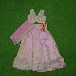 Pink Color Designer Crop Top Lehenga Set