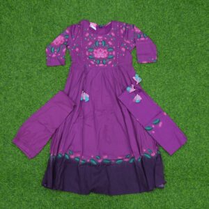 Purple Color Cotton Designer Dress