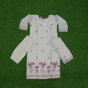 Cream Color Jamdani Cotton Designer Dress