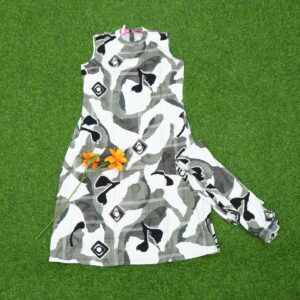 Grey Color Printed 2-Piece Designer Dress