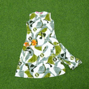 Green Color Printed 2-Piece Designer Dress
