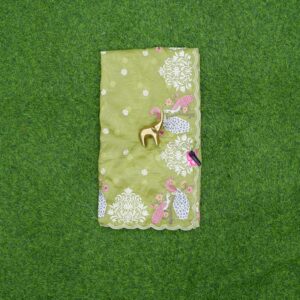 Green Color Designer Hand Embroidered Organza Work Saree