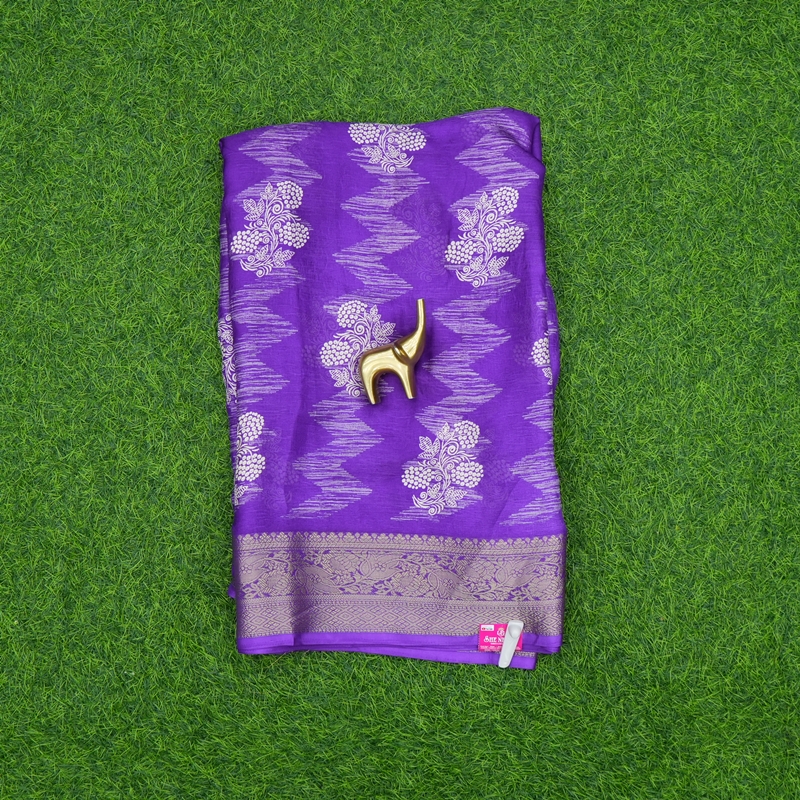 Ink Blue Color Digital Printed Designer Saree