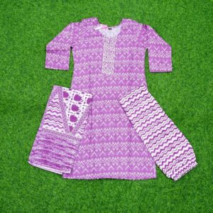 Daily Wear Lavender Color Floral Print Cotton Dress