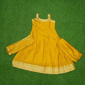 16 1600 yellow Yellow Color Umbrella Design Party Wear Dress