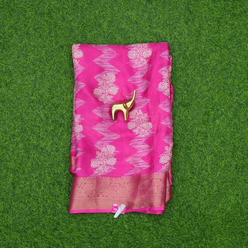 Pink Color Digital Printed Designer Saree