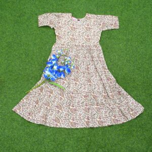 Cream and Maroon Color Floral Designer Long Frock