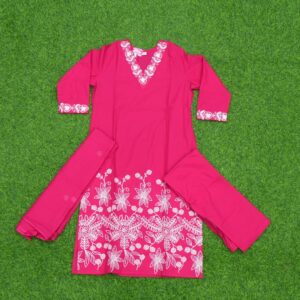 Pink Color Thread Embroidered Designer Dress