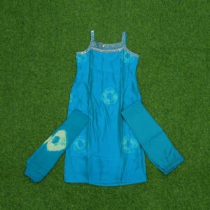 22 blue 1440 Blue Color Tie-Dye Designer Party Wear Dress with Embellished Neckline