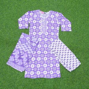 Daily Wear Lavender Color Floral Print Cotton Dress