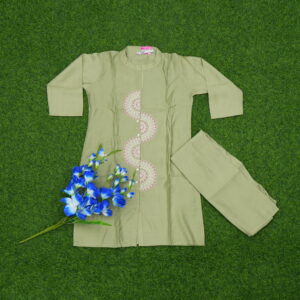 Green Color Thread Embroidered Designer Co-ord Set