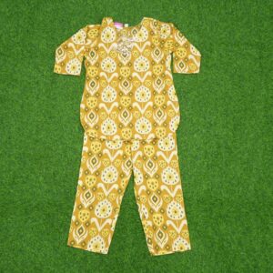 Yellow Motif Printed Elegant Co-Ord Set