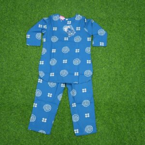 Blue Spiral Printed Stylish Co-Ord Set