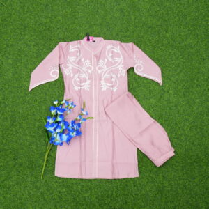 Pink Color Thread Embroidered 2-Piece Designer Co-ord Set